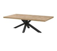 AltoBuy Scarlet - Table 230cm Aspect Bois Scarlet Oak Piètement Etoile Métal Noir