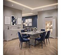 AltoBuy Séjour Complet avec vitrine Aspect Ciment et Anthracite - LIBECCIO