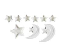 AltoBuy Service apéritif 9 pièces (Bols et coupelles) en céramique Blanc Formes étoile et Lune