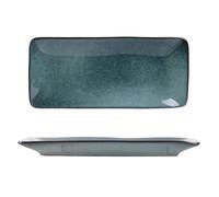 AltoBuy Set de 2 Plats rectangulaire en céramique au grés du Temps Bleu (22x10cm) - Galet