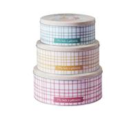 AltoBuy Set de 3 boîtes de Rangement en métal pour pâtisseries à Carreaux Pastel