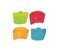 AltoBuy Set de 4 reposes sachets de thé Suspendus en Plastique coloré (Vert, Bleu, Orange, Rouge)