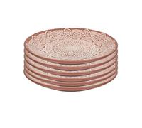 AltoBuy Set de 6 Assiettes à Dessert en céramique Terracotta Motif Mandala (Ø19,5 cm) - AKKA