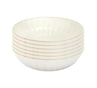 AltoBuy Set de 6 Assiettes Creuses Beiges en céramique (Ø20cm) - Shelly