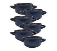 AltoBuy Set de 6 Bols à Soupe en Grés du Temps Bleu (60ml)