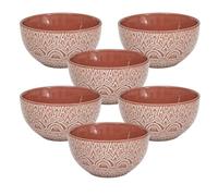 AltoBuy Set de 6 Bols en céramique Terracotta Motif Mandala (65cl) - AKKA