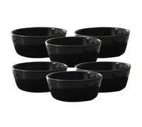 AltoBuy Set de 6 Bols Noires en céramique avec liseré doré (Ø14 cm) - Ebene