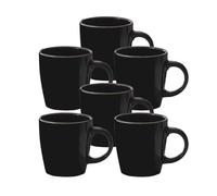 AltoBuy Set de 6 Mugs Noires en céramique avec liseré doré (Ø9,4 cm) - Ebene
