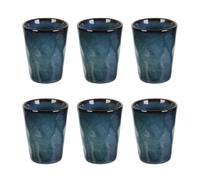 AltoBuy Set de 6 Tasses à Expresso 8 n céramique au grés du Temps Bleu - Galet