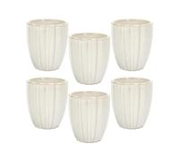 AltoBuy Set de 6 Tasses à Expresso Beiges en céramique (12cl) - Shelly