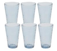AltoBuy Set de 6 Verres 34cl en Verre martelé Bleu fumé