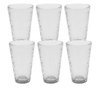 AltoBuy Set de 6 Verres 34cl en Verre martelé Gris fumé