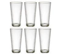 AltoBuy Set de 6 Verres 40cl en Verre avec stries et liseré doré