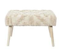 AltoBuy Skully - Banc Scandinave Beige Motifs Imitation Fourrure