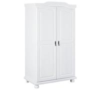 AltoBuy Sydney - Armoire 2 Portes + Penderie Bois Massif Vernis Blanc