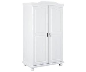 AltoBuy Sydney - Armoire 2 Portes + Penderie Bois Massif Vernis Blanc