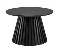 AltoBuy Table Basse Ronde Pied Central Relief MDF Placage Chêne Noir - Dublin