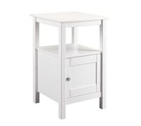 AltoBuy Table d'appoint 1 Porte en pin Massif Vernis Blanc - Dorie