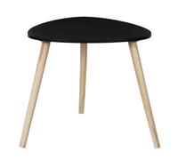 AltoBuy Table d'appoint Forme Triangulaire H46cm Noire Pieds en pin Massif - Karen