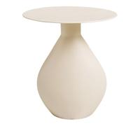 AltoBuy Table d'appoint H40cm en métal émaillé Blanc Ivoire - CALOAS