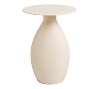 AltoBuy Table d'appoint H50cm en métal émaillé Blanc Ivoire - CALOAS
