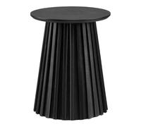 AltoBuy Table d'appoint Ronde Pied Central Relief MDF Placage Chêne Noir - Dublin