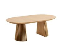 AltoBuy Table Extensible Ovale Pied Relief MDF Placage Chêne Clair - Dublin