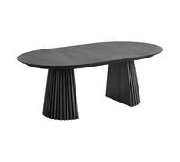 AltoBuy Table Extensible Ovale Pied Relief MDF Placage Chêne Noir - Dublin