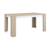 AltoBuy Table Repas 160cm Aspect Bois Clair et sous Plateau Blanc - ORPHÉE