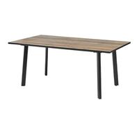 AltoBuy Table Repas 180cm Plateau Aspect Bois Rustique Pieds métal - Chiara