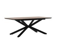 AltoBuy Table Repas Extensible 190/250cm Aspect chêne foncé Pieds étoile métal Noir - NADILIS