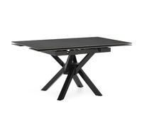 AltoBuy Table Repas Extensible Pierre frittée Anthracite Pieds croisés métal Noir - Ariette