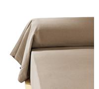 AltoBuy Taie de traversin 43x185cm en Flanelle de Coton Coloris Ficelle - Hedda
