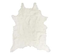 AltoBuy Tapis Forme Peau de Bête 120x158cm Imitation Fourrure Blanche