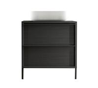 AltoBuy TERAS - Meuble Vasque 79cm 2 tiroirs Aspect Bois Noir