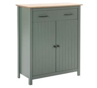 TINA - Meuble Haut 2 Portes 1 Tiroir Bois Ciré coloris Vert - Altobuy Vert