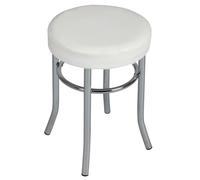 AltoBuy Todaro - Tabouret Acier Chromé et Simili Blanc
