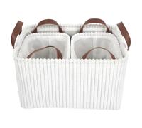 AltoBuy Trio de Panier de Rangement Blanc Velours H20 cm