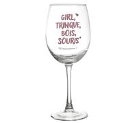 AltoBuy Verre à vin 45 cl avec Message Rose Esprit Girl Power
