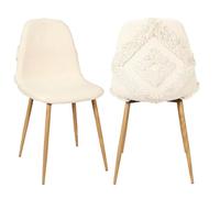 WAP - Lot de 2 Chaises Blanches à Motifs Pieds Effet Bois