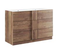 AltoBuy ZEUS - Meuble Vasque 122cm 3 tiroirs Aspect Bois Finition Mercure