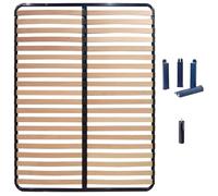 ALTOLATTES - Pack Sommier 2x20 Lattes 130x190cm + Pieds Bleus + Pied Central