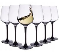 Altom Design Lot de 6 verres à vin à long pied noir dans une boîte cadeau rubis, 290 ml