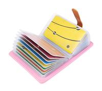 AltomStar 10 Couleurs Porte Cartes de Crédit Femme Homme Cuir - 26 Fentes, Rose, Une Taille pour Tous, Classique