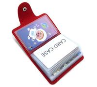 AltomStar Porte-Cartes de crédit 9 Couleurs pour Femmes et Hommes - Porte-Cartes bancaires - 24 emplacements pour Cartes (Rouge) (Taille : Taille Unique)