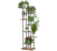 ALTORICO 7 Niveaux Support pour Plantes, 130 cm, Étagère pour Plantes en Métal Bois, Porte Plantes D'intérieur pour Plusieurs Plantes, Support Pot de Fleur le Balcon du Jardin, Salon, Bureau, Noir