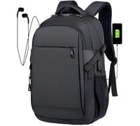 ALTOS OFFICE AND HOME Sac à dos pour ordinateur portable, voyage d'affaires et d'étude, port USB, ordinateur portable jusqu'à 15,6", noir, antivol, idéal pour la randonnée, imperméable, résistant aux