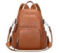 ALTOSY Sac à Dos Femme Cuir Véritable Anti-vol Mode Loisir Élégant Chic Sac porté Épaule Daypack (S81, Caramel)