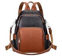 ALTOSY Sac à Dos Femme Cuir Véritable Anti-vol Mode Loisir Élégant Chic Sac porté Épaule Daypack(S81 Noir/Marron)