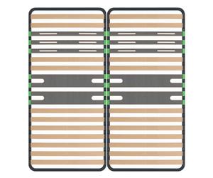 ALTOZONE - Lot de 2 Sommiers 16 Lattes 80x200cm